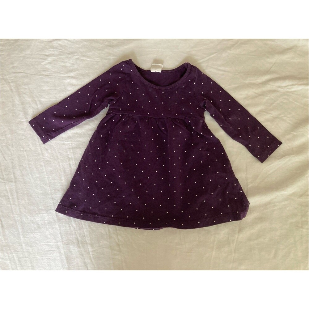 4-6 Months H&M baby girl clothes - one piece long sleeve top | purple theme